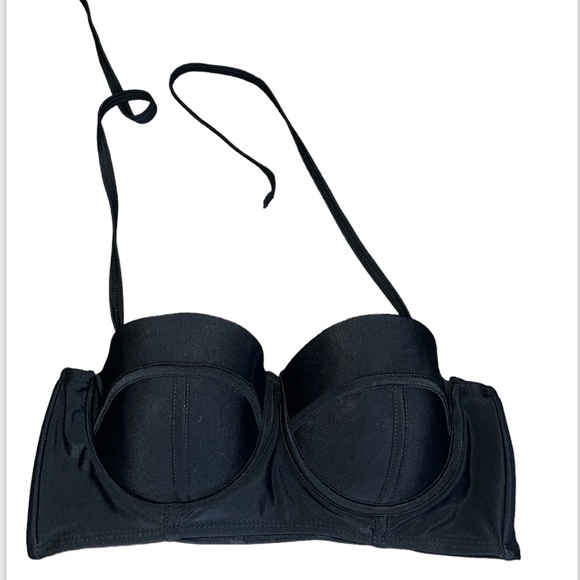 Black Push Up Cage Back Halter Bikini - Picture 2 of 6